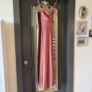 Revelry Billie in Satin Desert Rose SZ 2 Petite Maxi